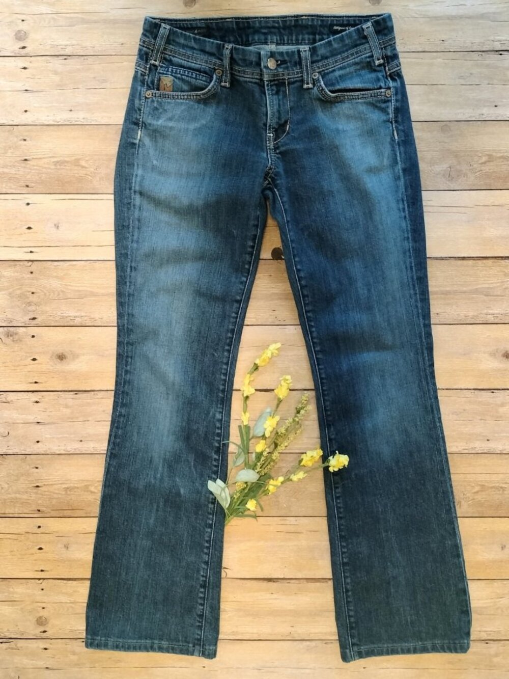 COH Thumbprint H #075 Stretch Bootcut Jeans 28x30 Low Rise Jerome Dahan USA